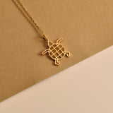 18K Gold Turtle Necklace, Aztec Jewelry, Handmade Pendant, Gift for Her, Fashion Accessory, Cultural Inspired Necklace, GS0160