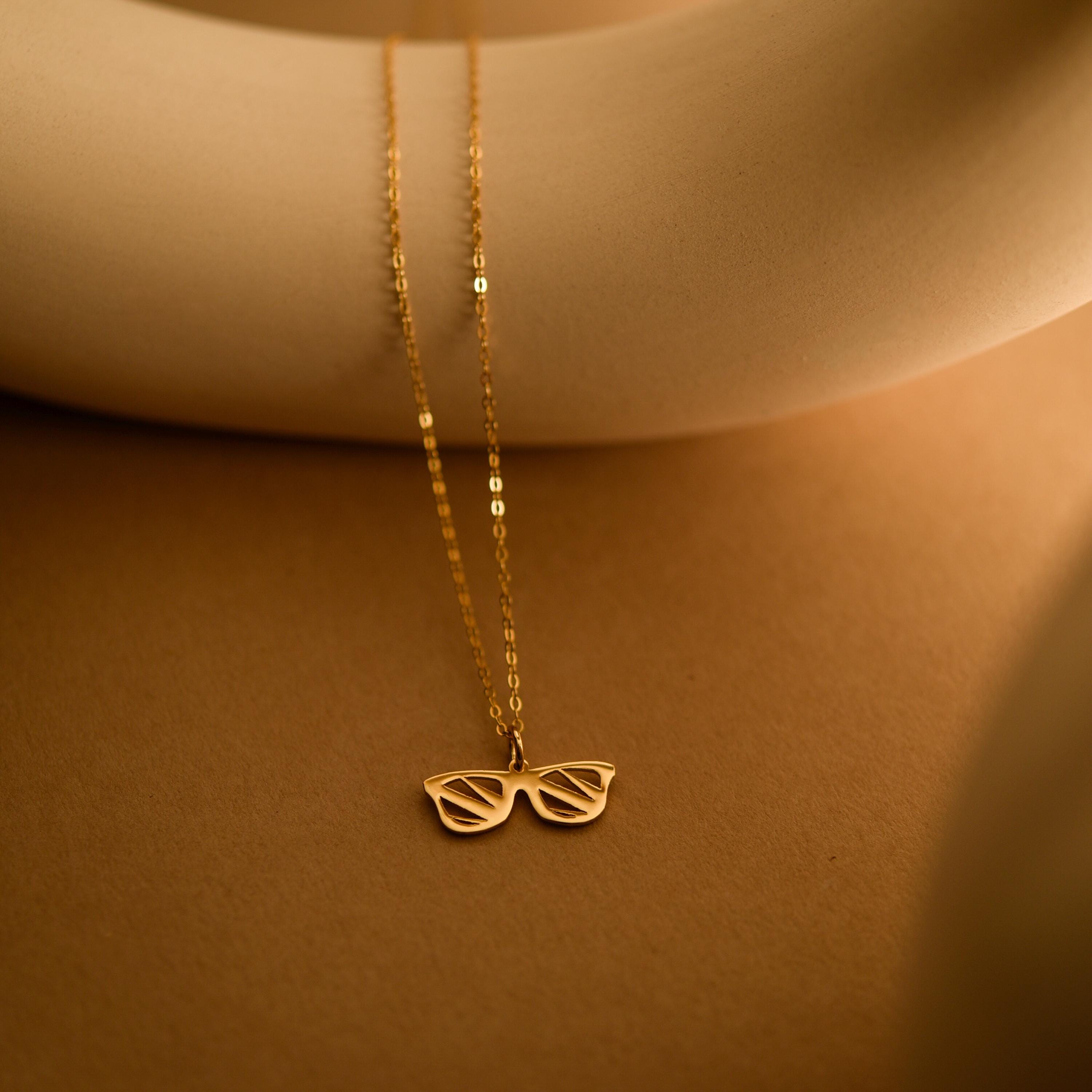 Gold Sunglasses Pendant Necklace
