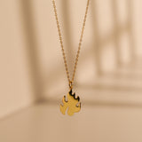 Gold Flame Pendant Necklace