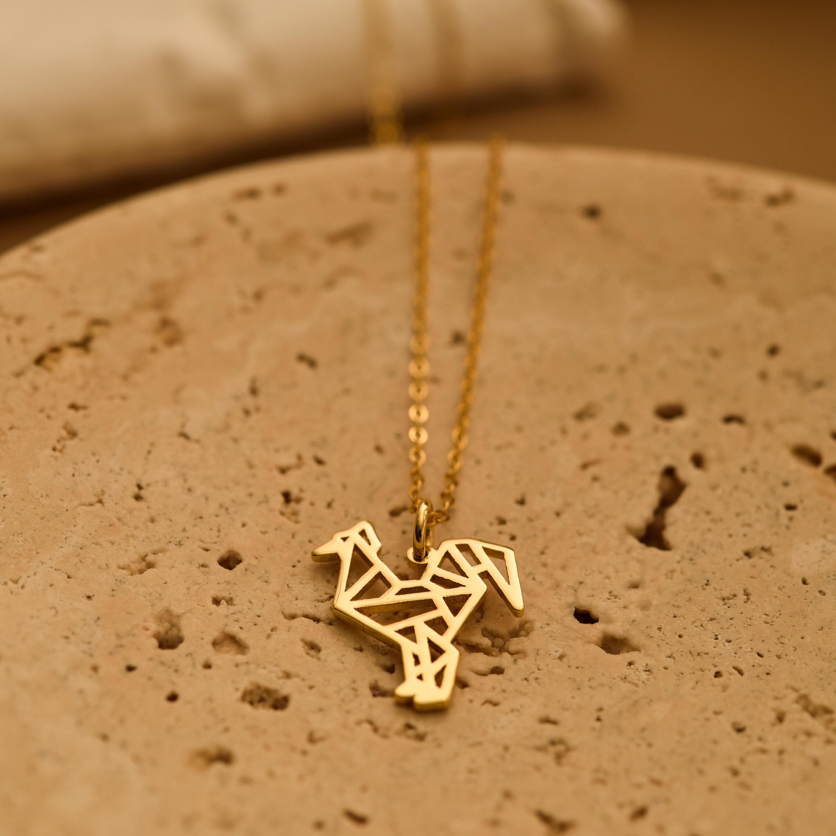 Origami Rooster Necklace