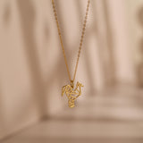 Origami Rooster Necklace