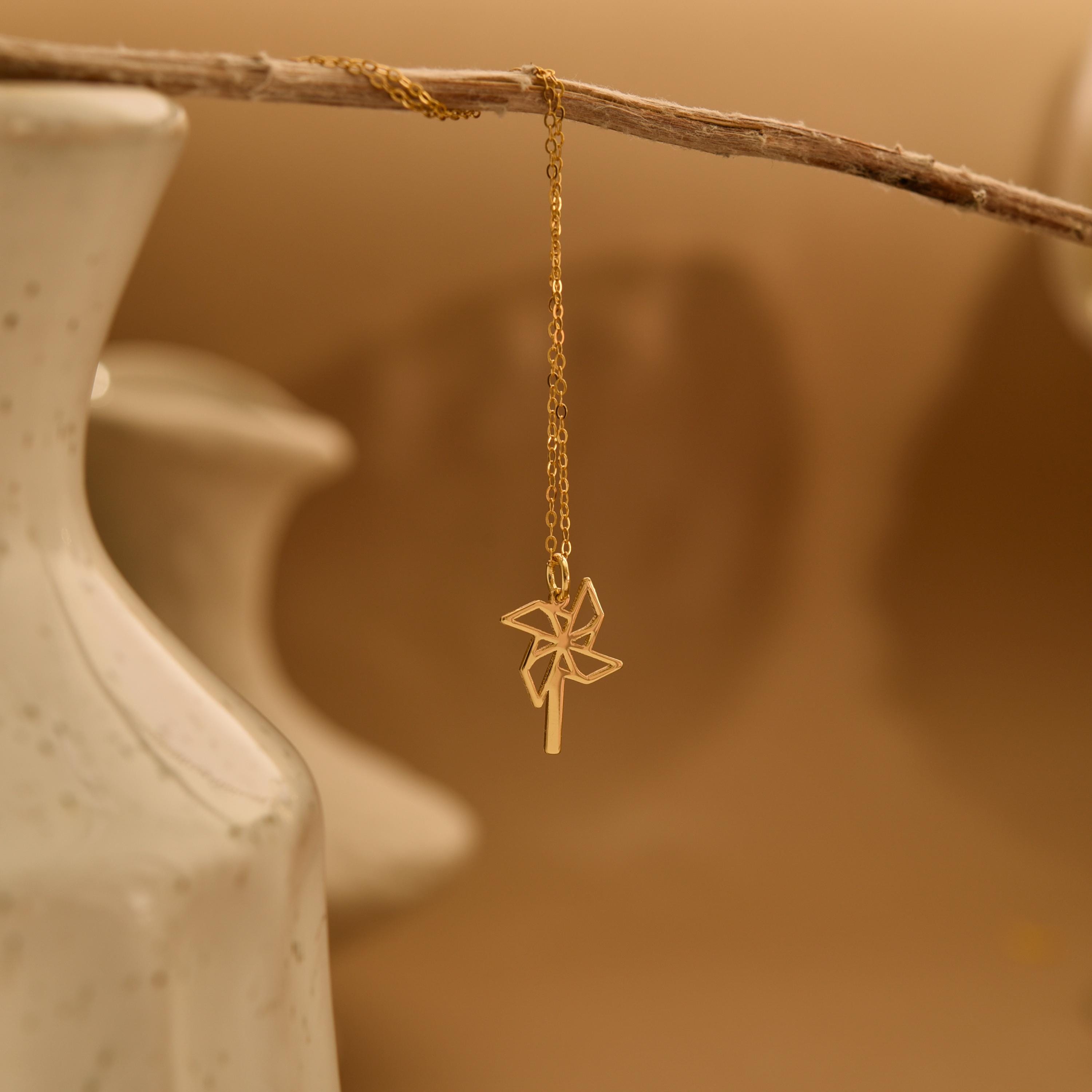 Origami Pinwheel Necklace