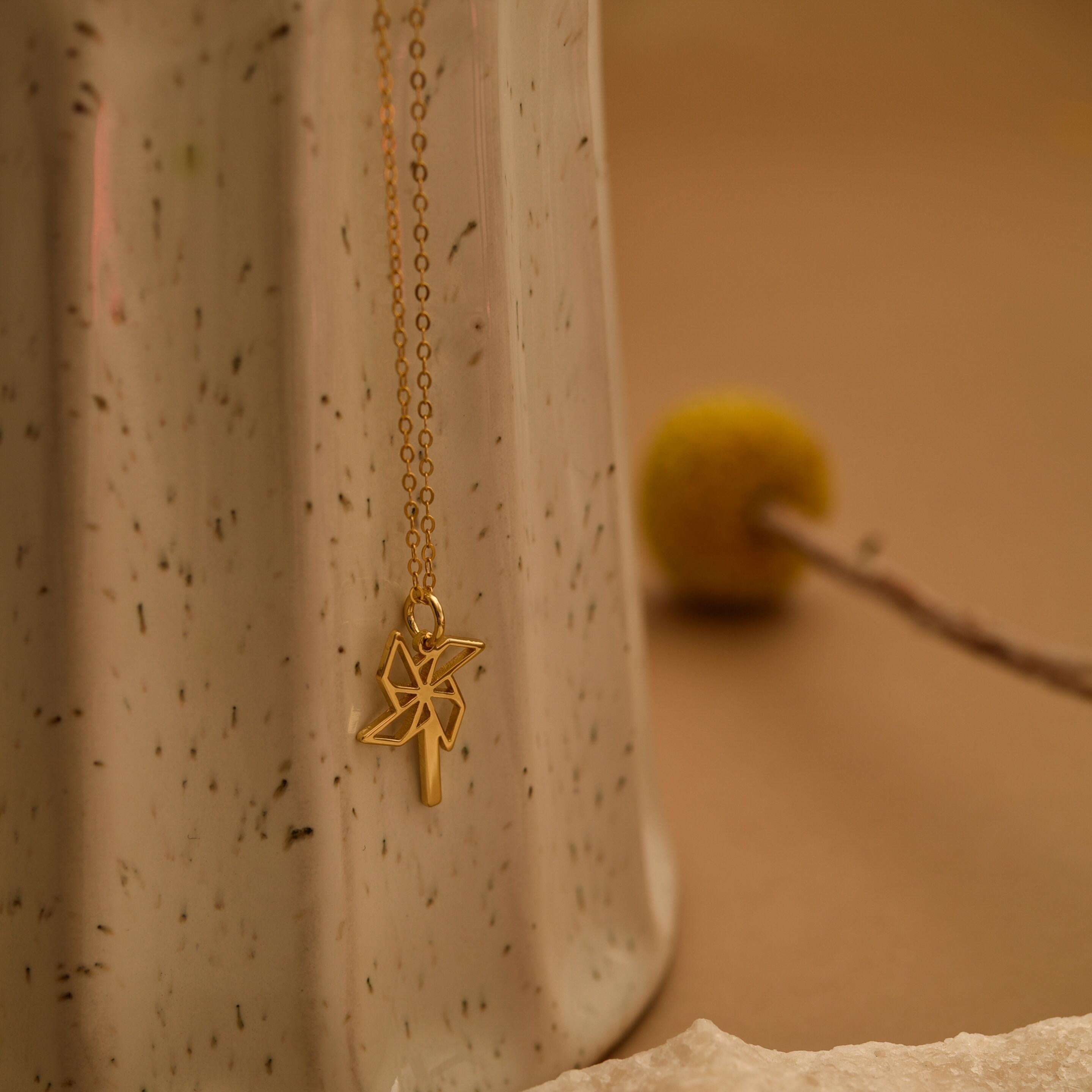 Origami Pinwheel Necklace