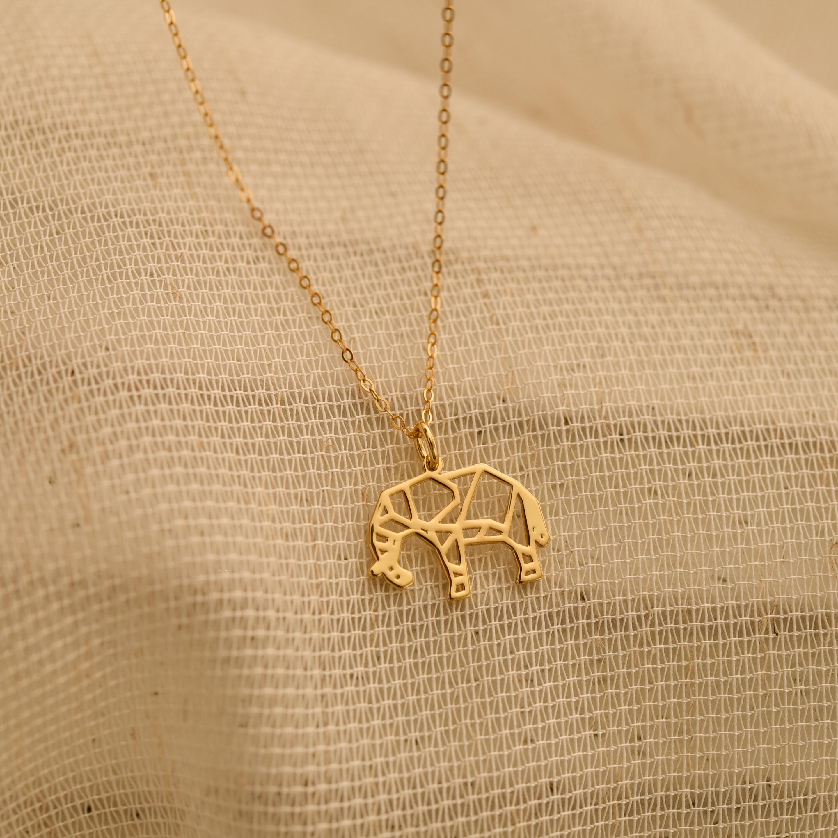 Origami Elephant Necklace