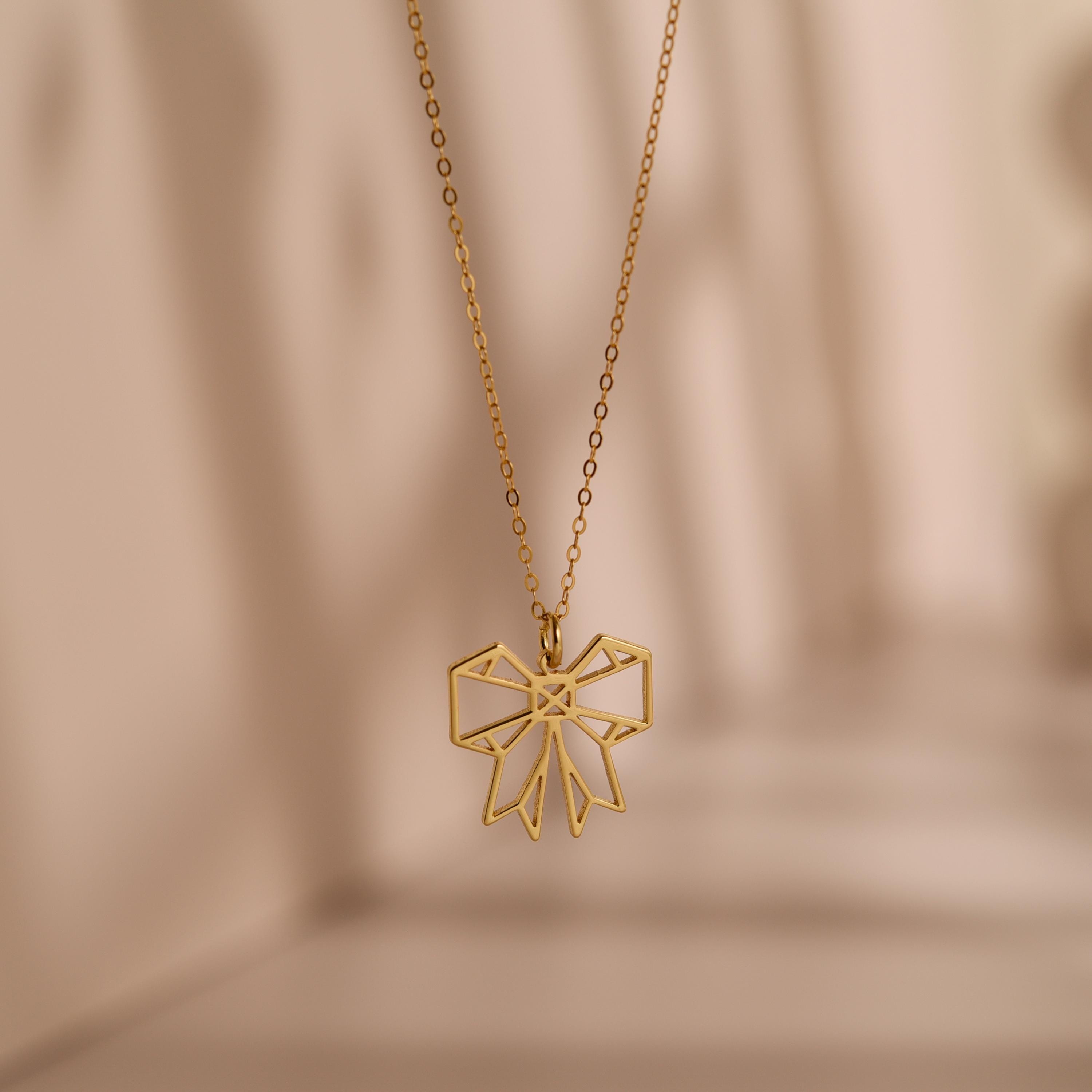 Origami Bow Necklace