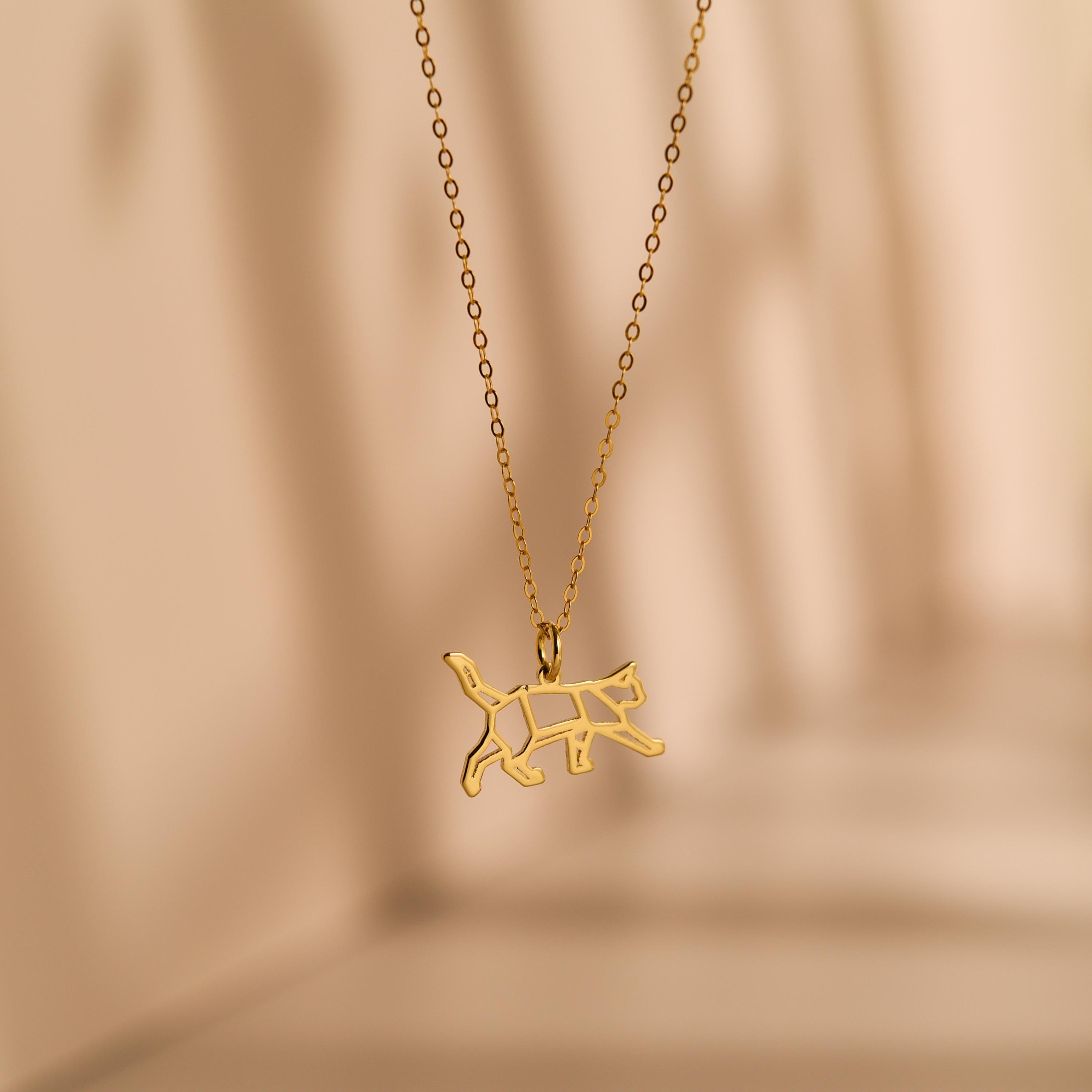 Origami Cat Necklace