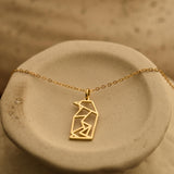 Gold Origami Penguin Necklace