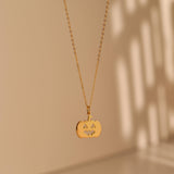 Pumpkin Jack-O'-Lantern Pendant Necklace