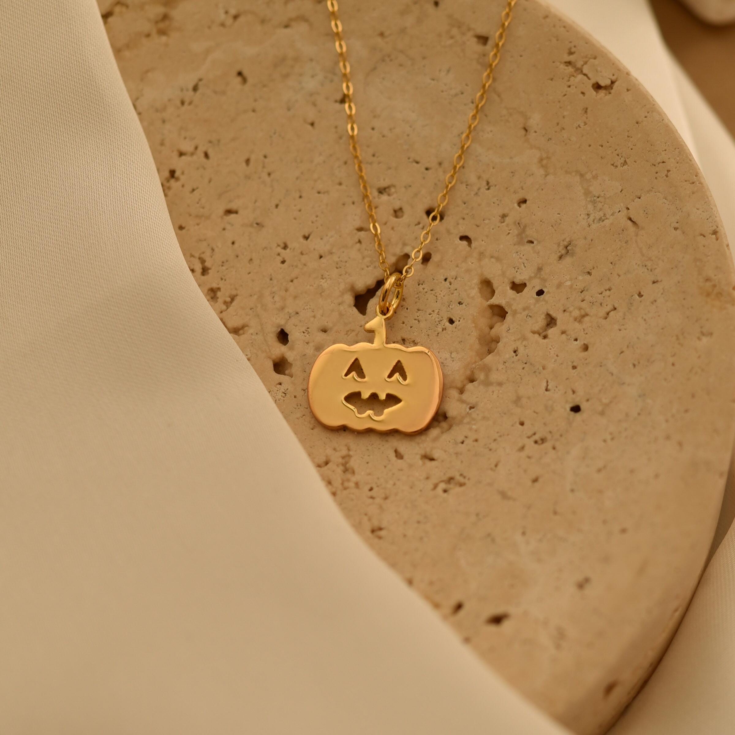 Pumpkin Jack-O'-Lantern Pendant Necklace