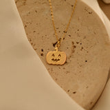 Pumpkin Jack-O'-Lantern Pendant Necklace