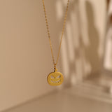 Round Jack-O'-Lantern Pendant Necklace