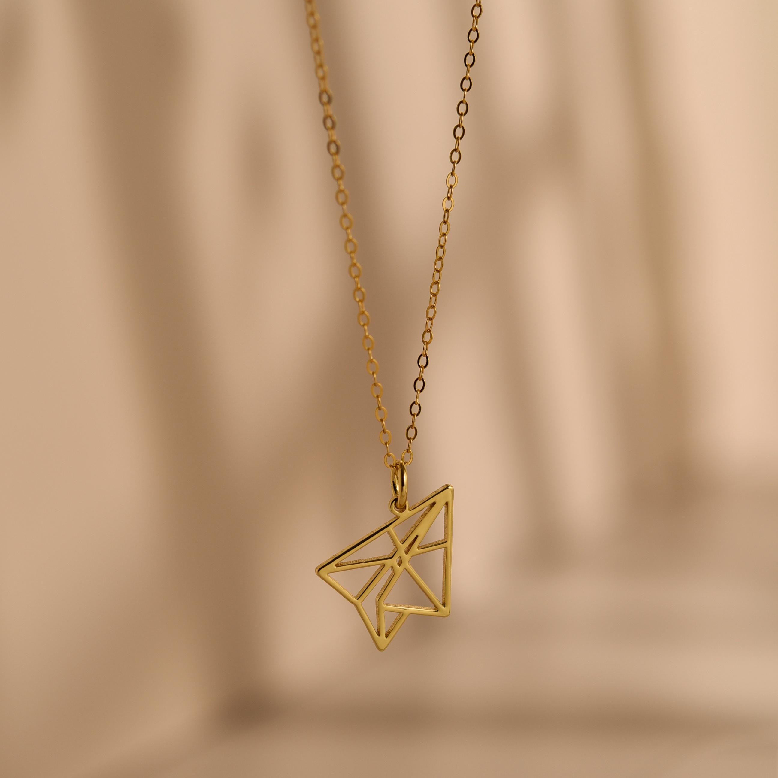 Origami Airplane Necklace