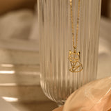 Gold Origami Fox Necklace