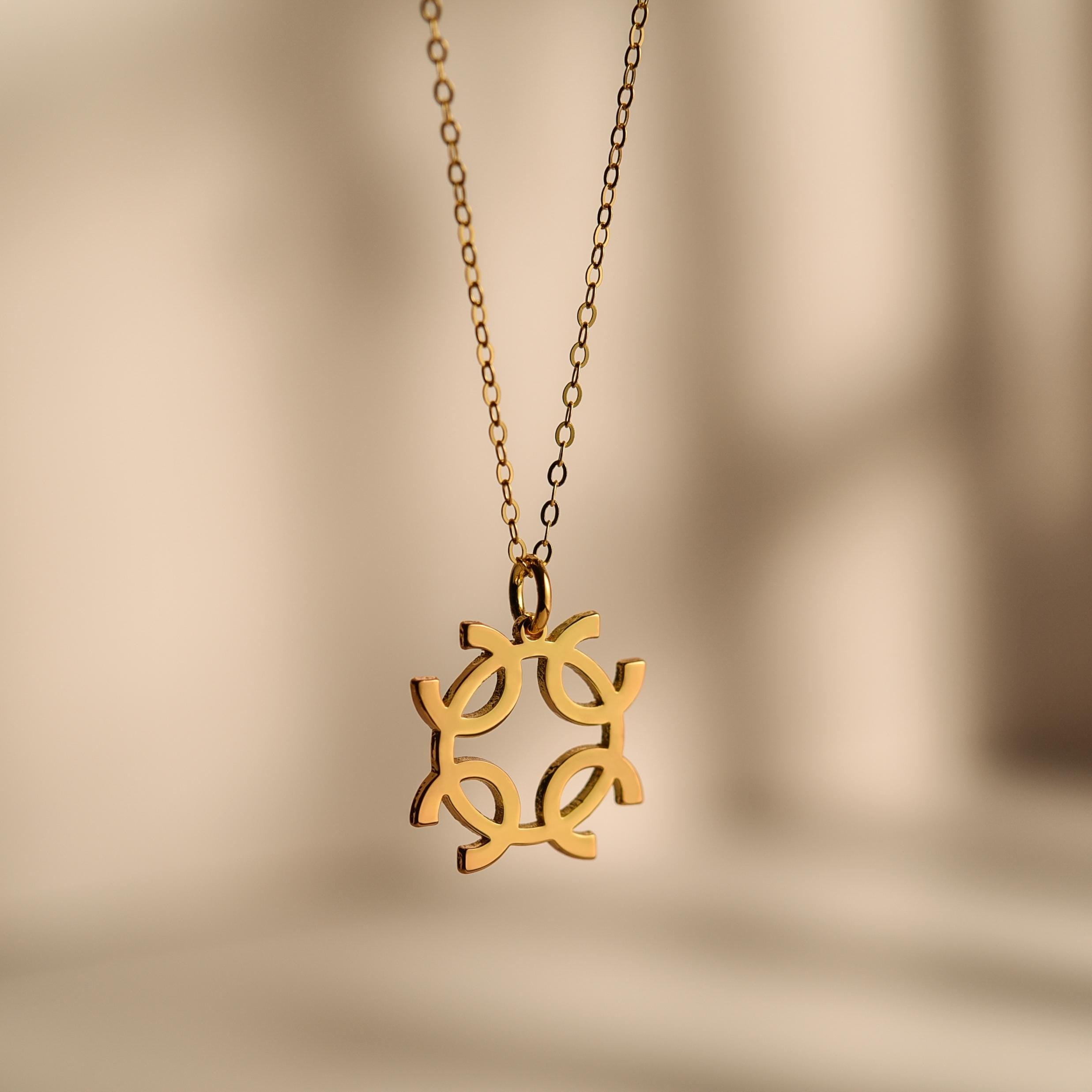 18K Gold Magic Symbol Necklace, Minimalist Pendant, Spiritual Jewelry, Protection Necklace, Unique Gift for Her, Religious Jewelry, GS0147