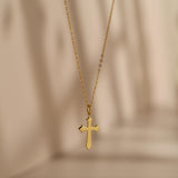 Cross Necklace for Women & Men, Christian Gold Cross Pendant, Minimal Religious Jewelry, Baptism  Confirmation  Christmas Gift, GS0233