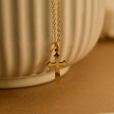 Cross Necklace for Women & Men, Christian Gold Cross Pendant, Minimal Religious Jewelry, Baptism  Confirmation  Christmas Gift, GS0233