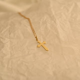 Cross Necklace for Women & Men, Christian Gold Cross Pendant, Minimal Religious Jewelry, Baptism  Confirmation  Christmas Gift, GS0233