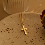 Cross Necklace for Women & Men, Christian Gold Cross Pendant, Minimal Religious Jewelry, Baptism  Confirmation  Christmas Gift, GS0233