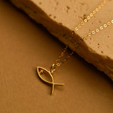 Jesus Fish Cross Necklace