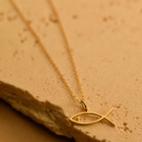 Jesus Fish Cross Necklace