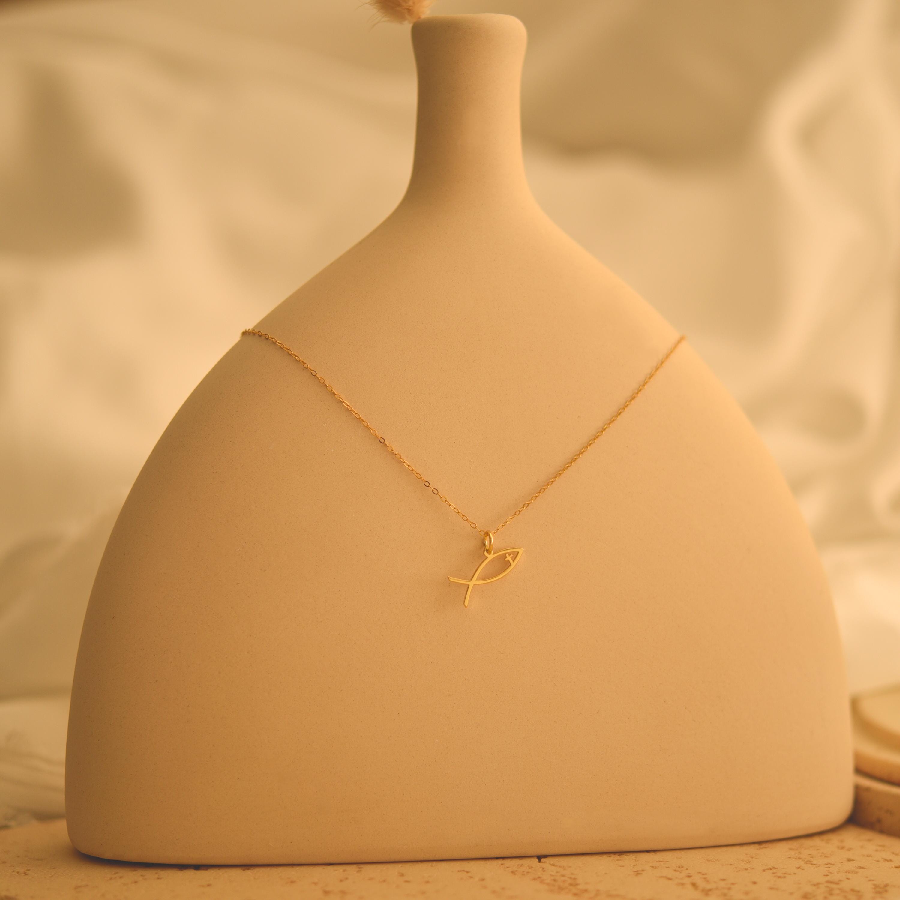 Jesus Fish Cross Necklace