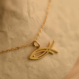 Double Ichthys Cross Necklace