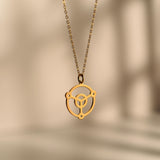 18K Gold Reiki Symbol Necklace, Minimalist Pendant, Healing Jewelry, Spiritual Necklace, Unique Gift for Her, Energy Symbol Necklace, GS0146