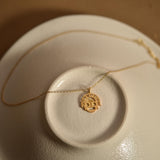 18K Gold Peru Inca Face Necklace, Aztec Symbols, Ancient Culture Jewelry, Spiritual Pendant, Unique Gift for Her, GS0144