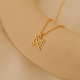 18K Gold Well of Wishes Necklace, Occult Symbol Pendant, Spiritual Jewelry, Unique Gift for Her, Birthday Gift, Gift for Witch, GS0141