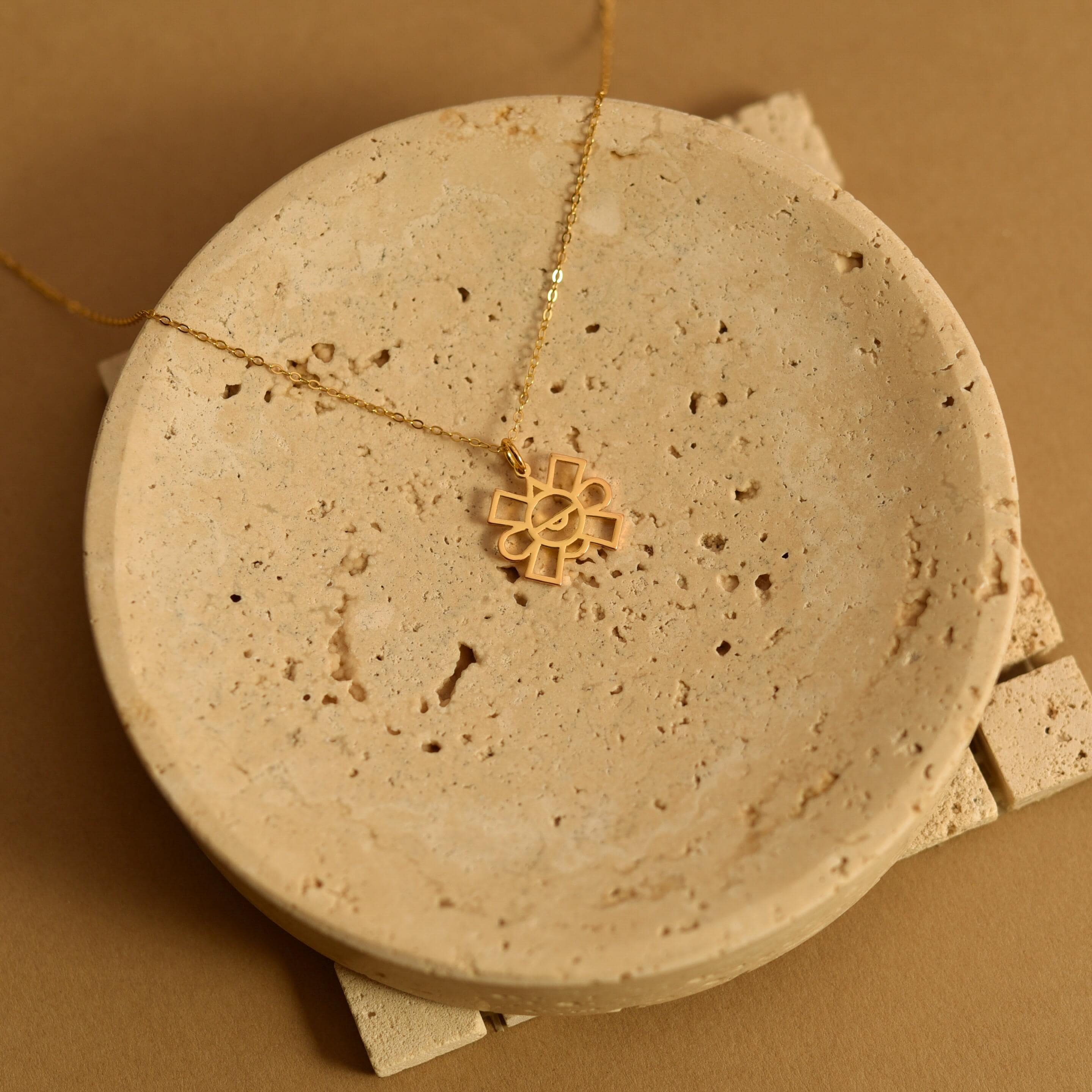 Ollin Aztec Symbol Necklace