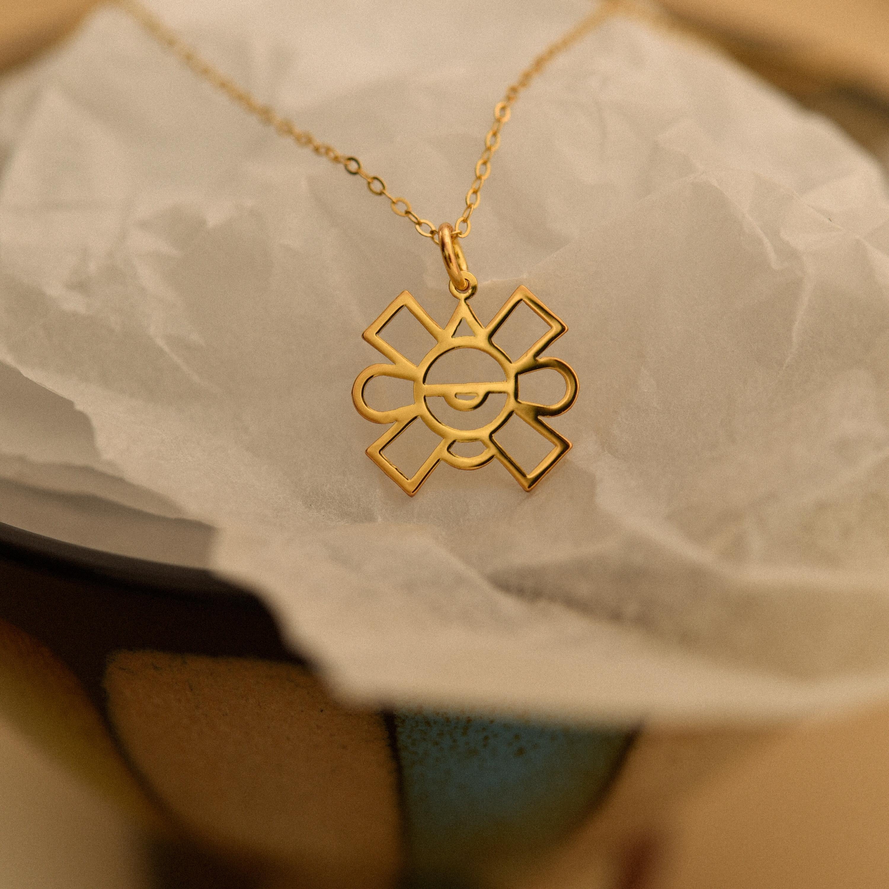 Ollin Aztec Symbol Necklace