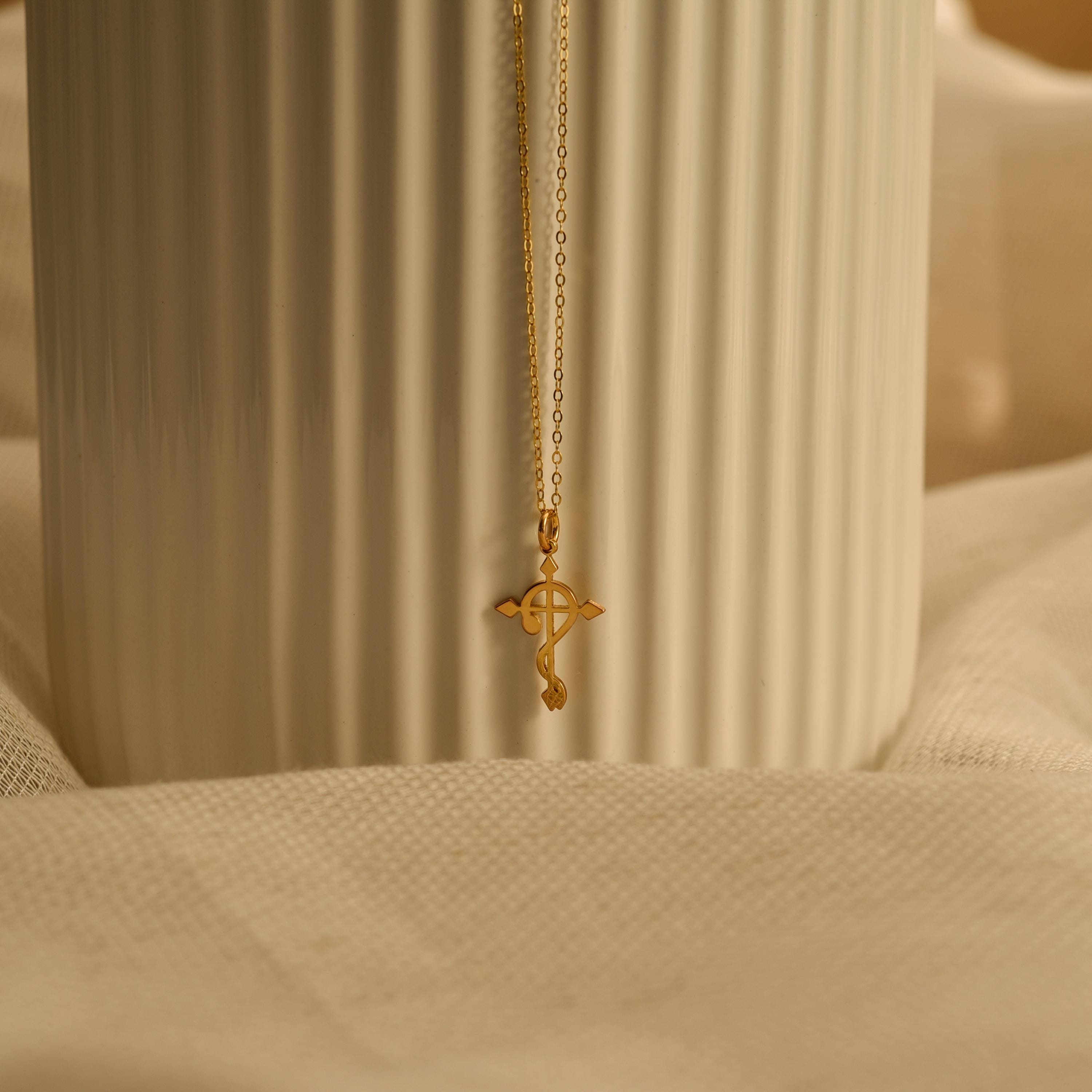 Serpent Cross Necklace
