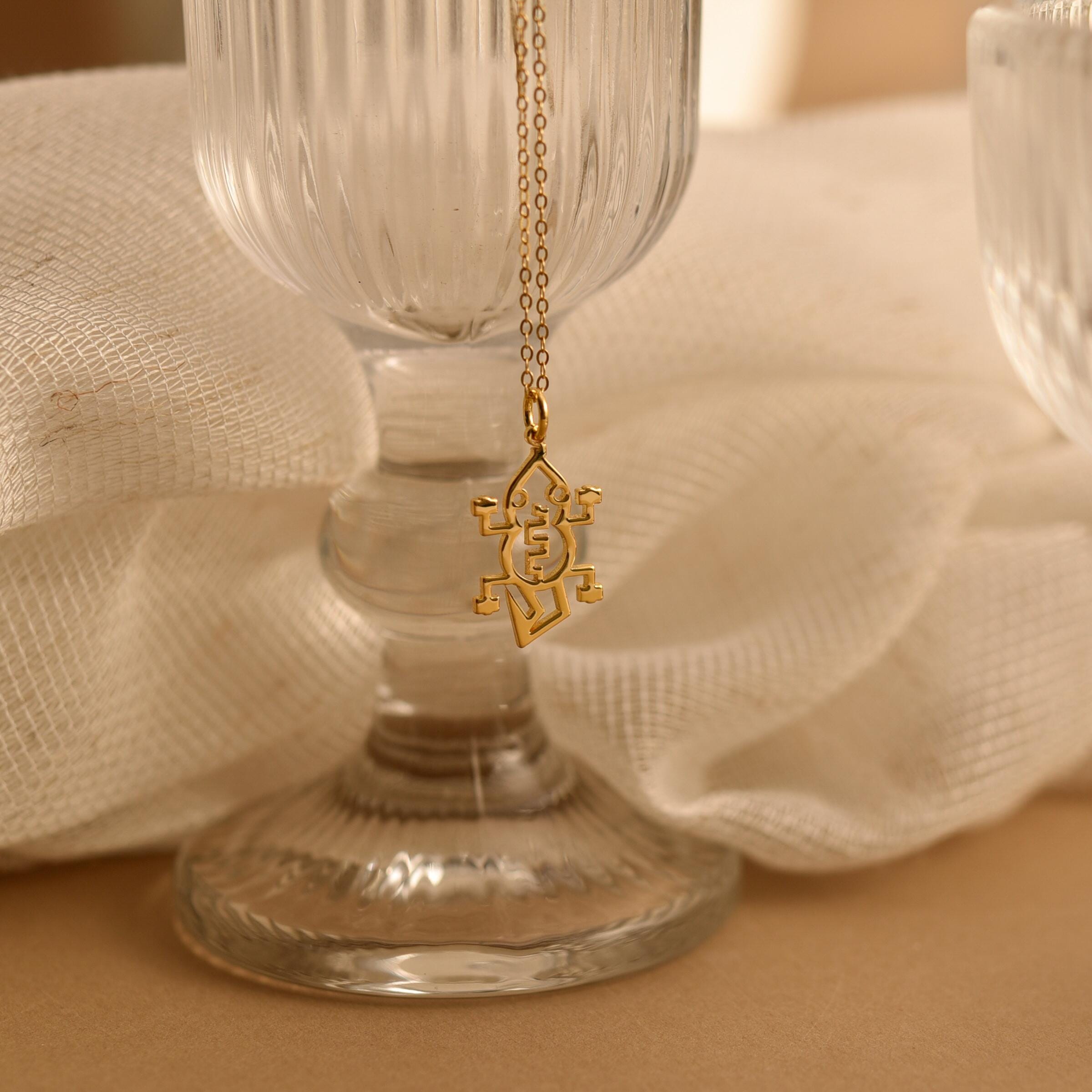 Aztec Lizard Necklace, Ancient Symbol Pendant, Handmade Jewelry, Gift for Her, Fashion Accessory, Cultural Inspired Necklace, GS0162