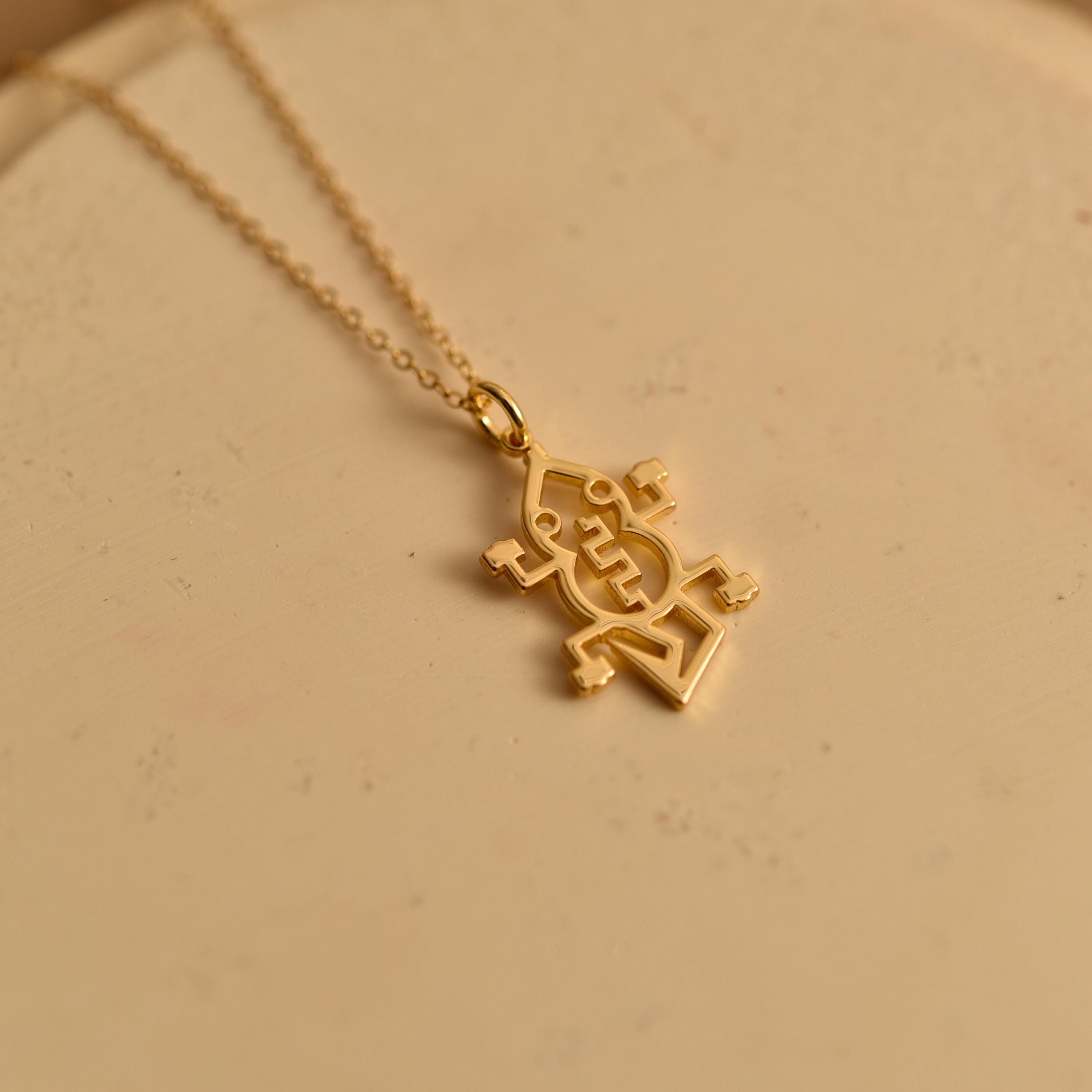 Aztec Lizard Necklace, Ancient Symbol Pendant, Handmade Jewelry, Gift for Her, Fashion Accessory, Cultural Inspired Necklace, GS0162