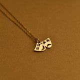 Gold Comedy & Tragedy Mask Necklace