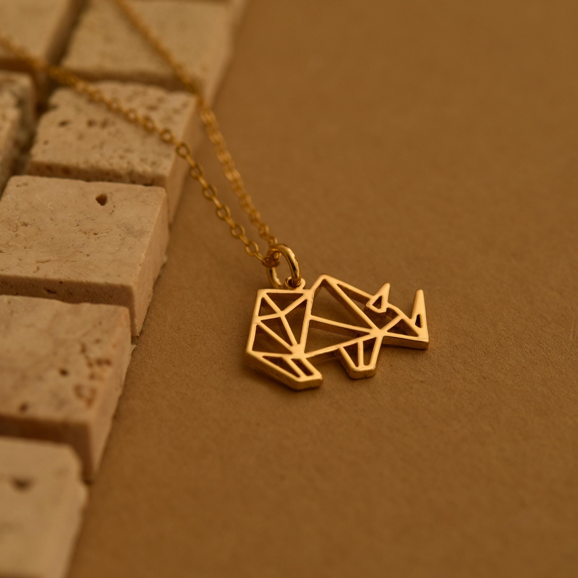 Origami Rhino Necklace