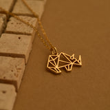 Origami Rhino Necklace