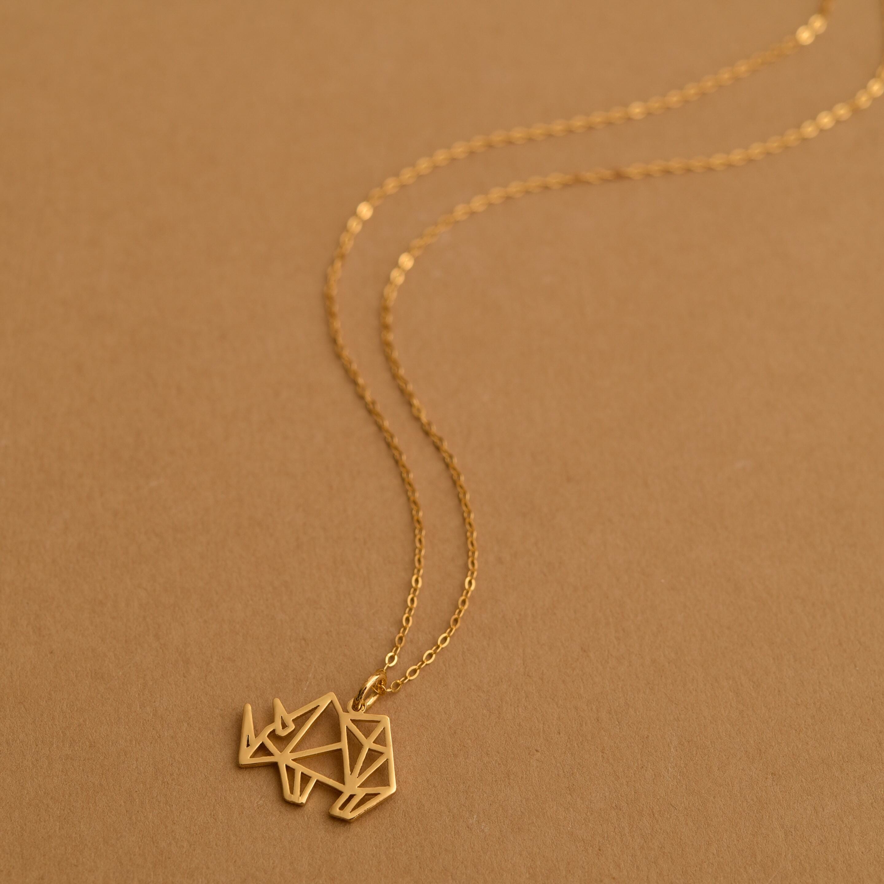 Origami Rhino Necklace