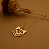 Origami Cat Face Necklace