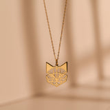 Origami Cat Face Necklace
