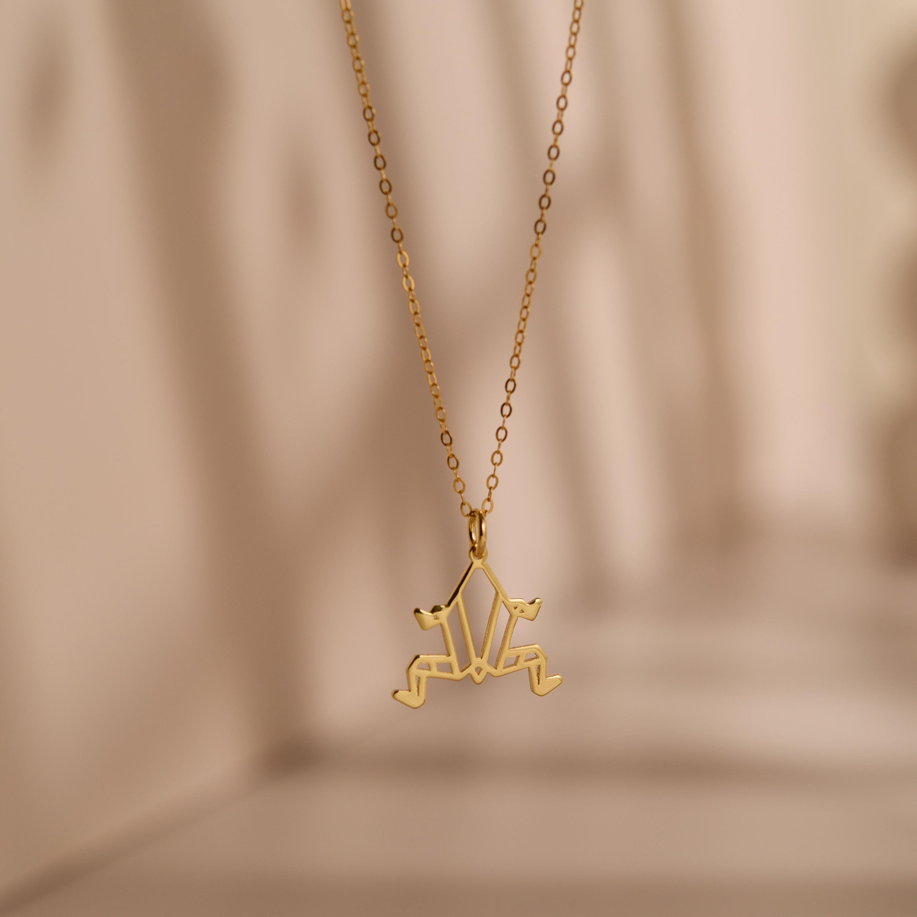 Origami Frog Necklace