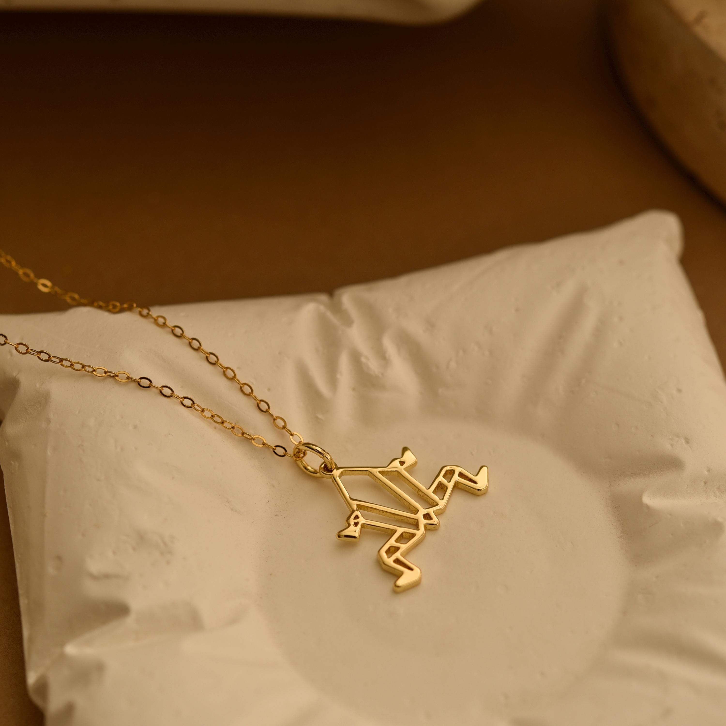 Origami Frog Necklace