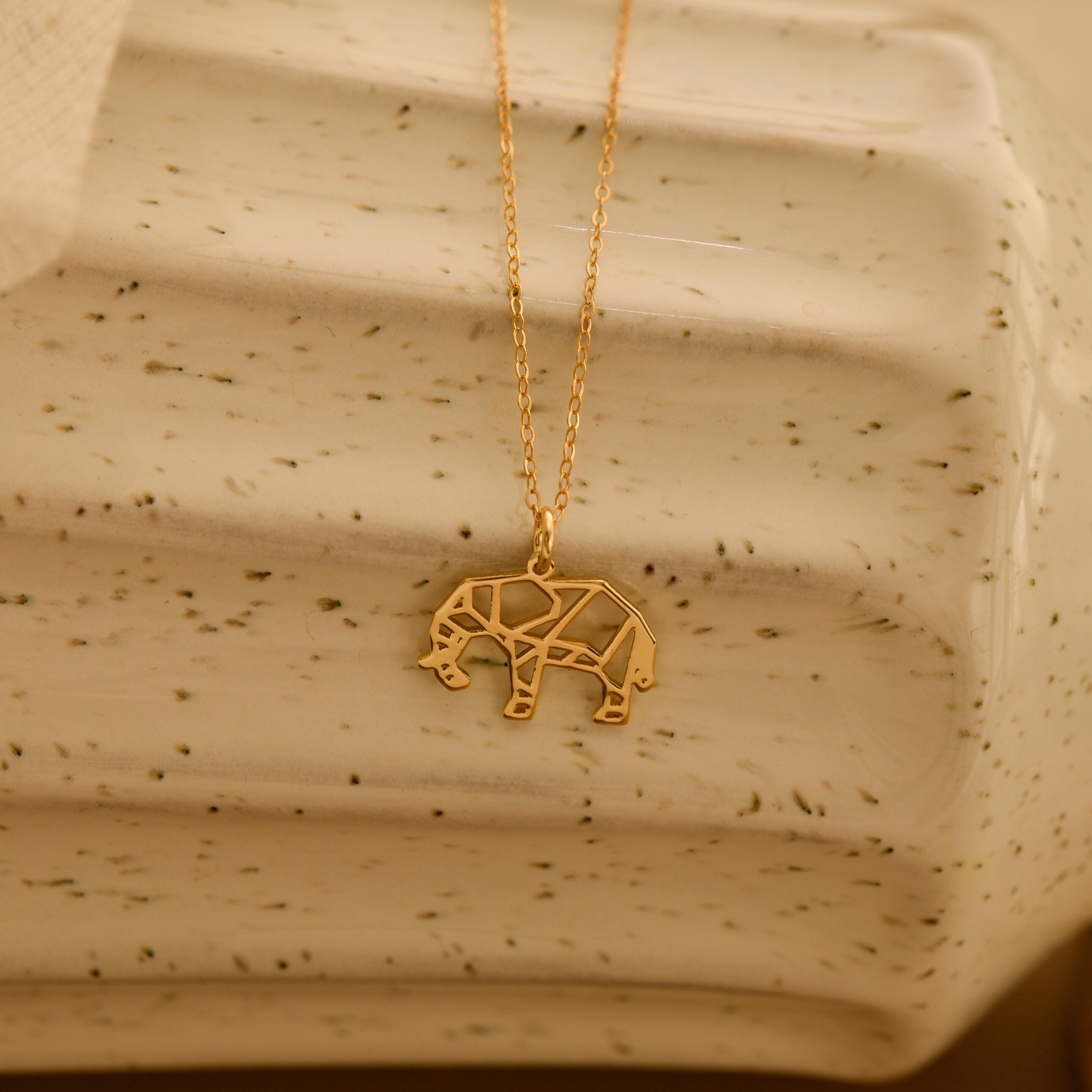 Origami Elephant Necklace