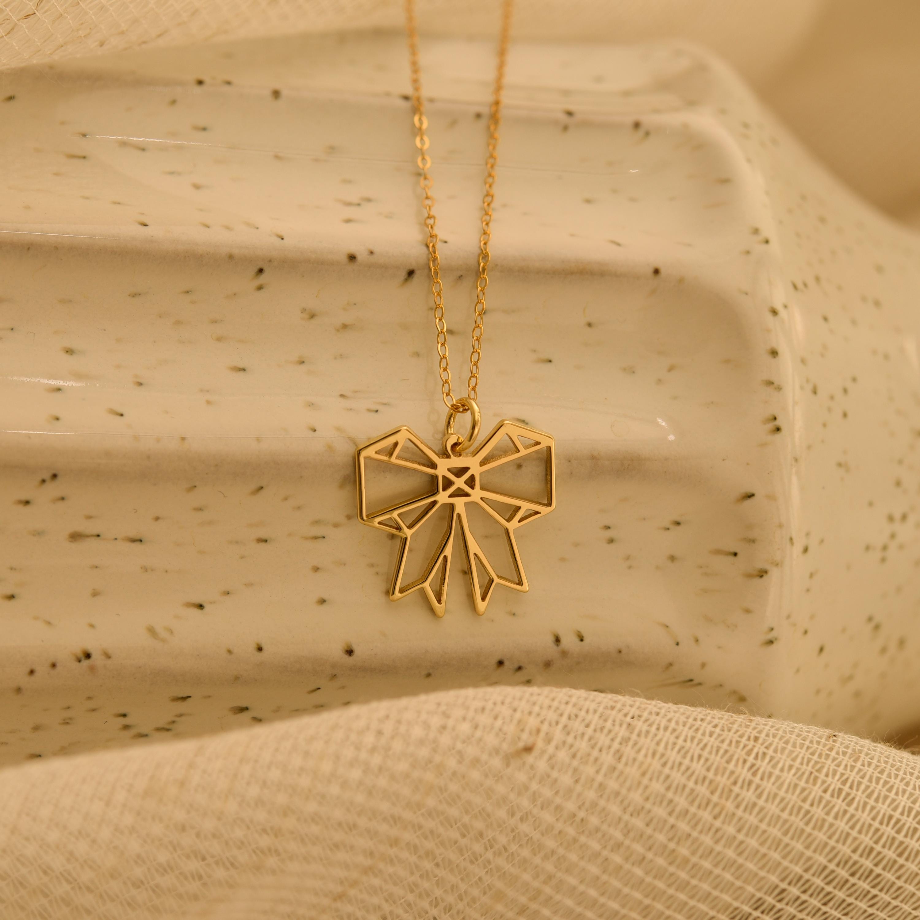 Origami Bow Necklace