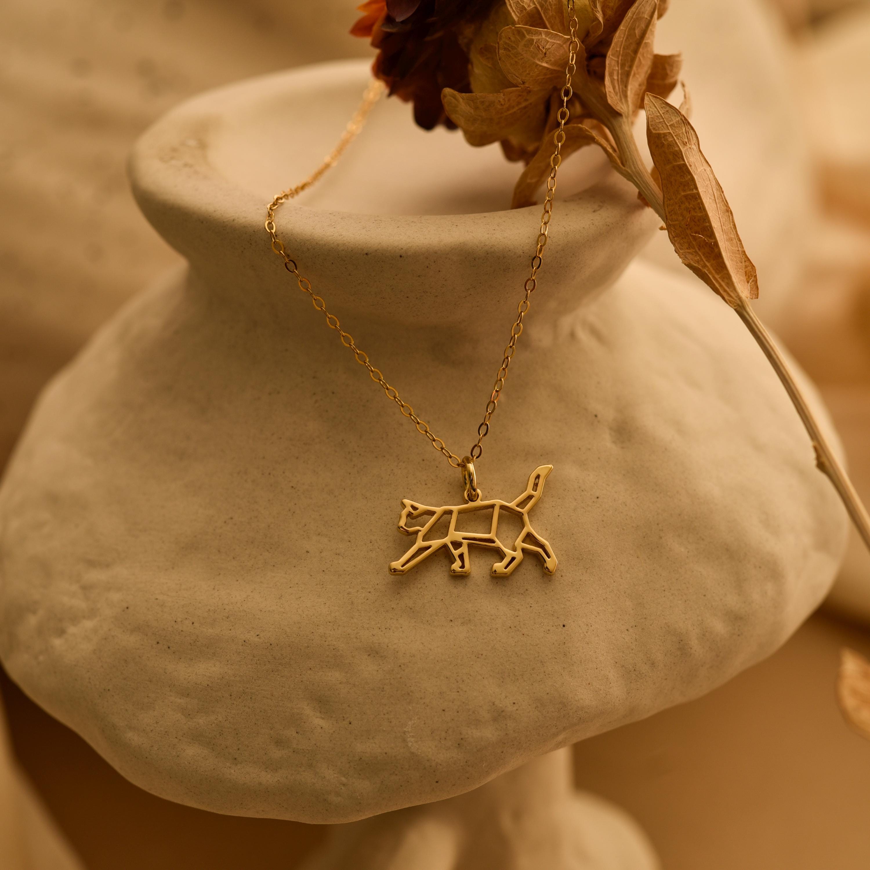 Origami Cat Necklace