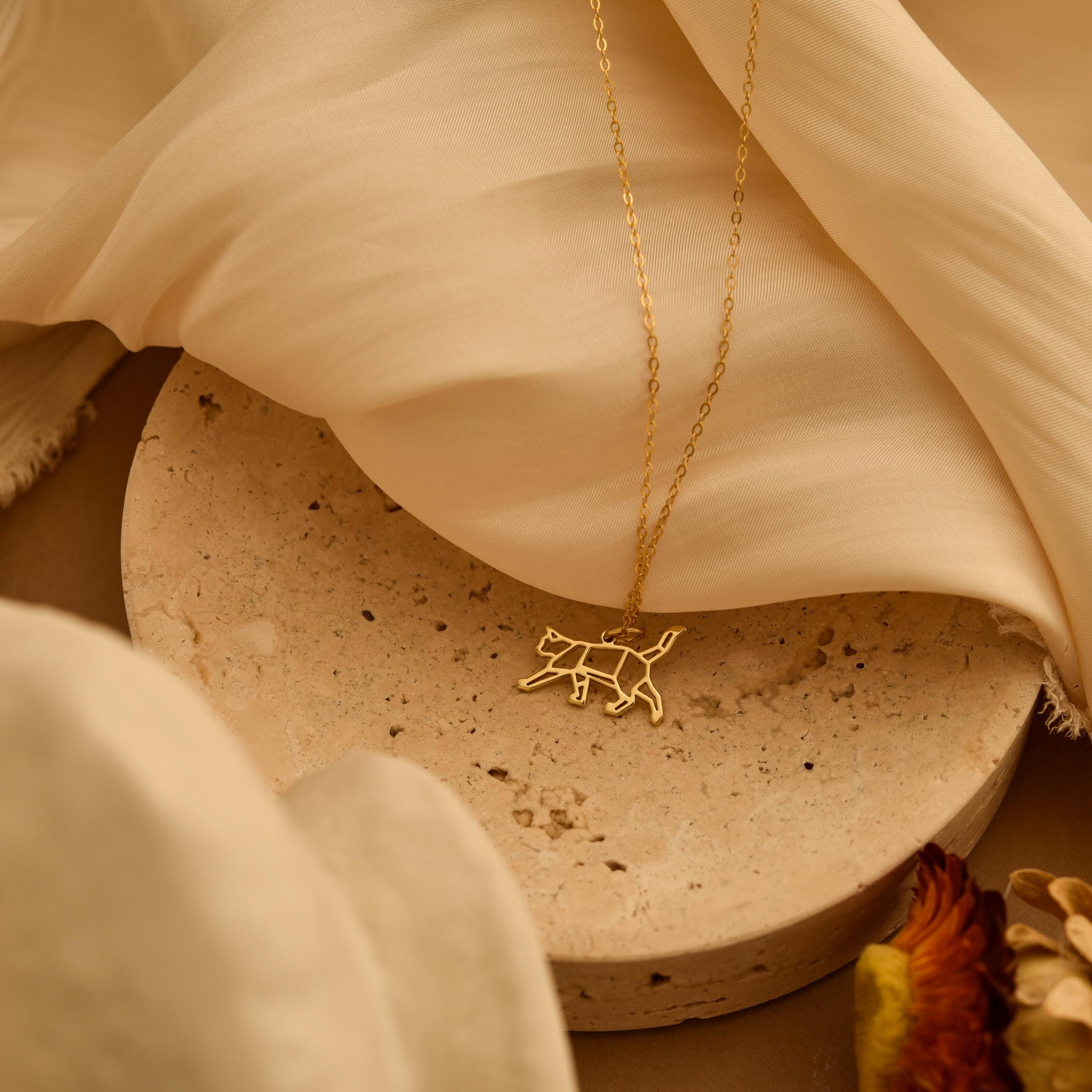 Origami Cat Necklace