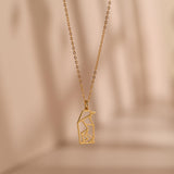 Gold Origami Penguin Necklace