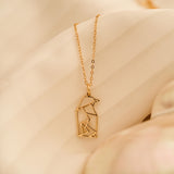 Gold Origami Penguin Necklace