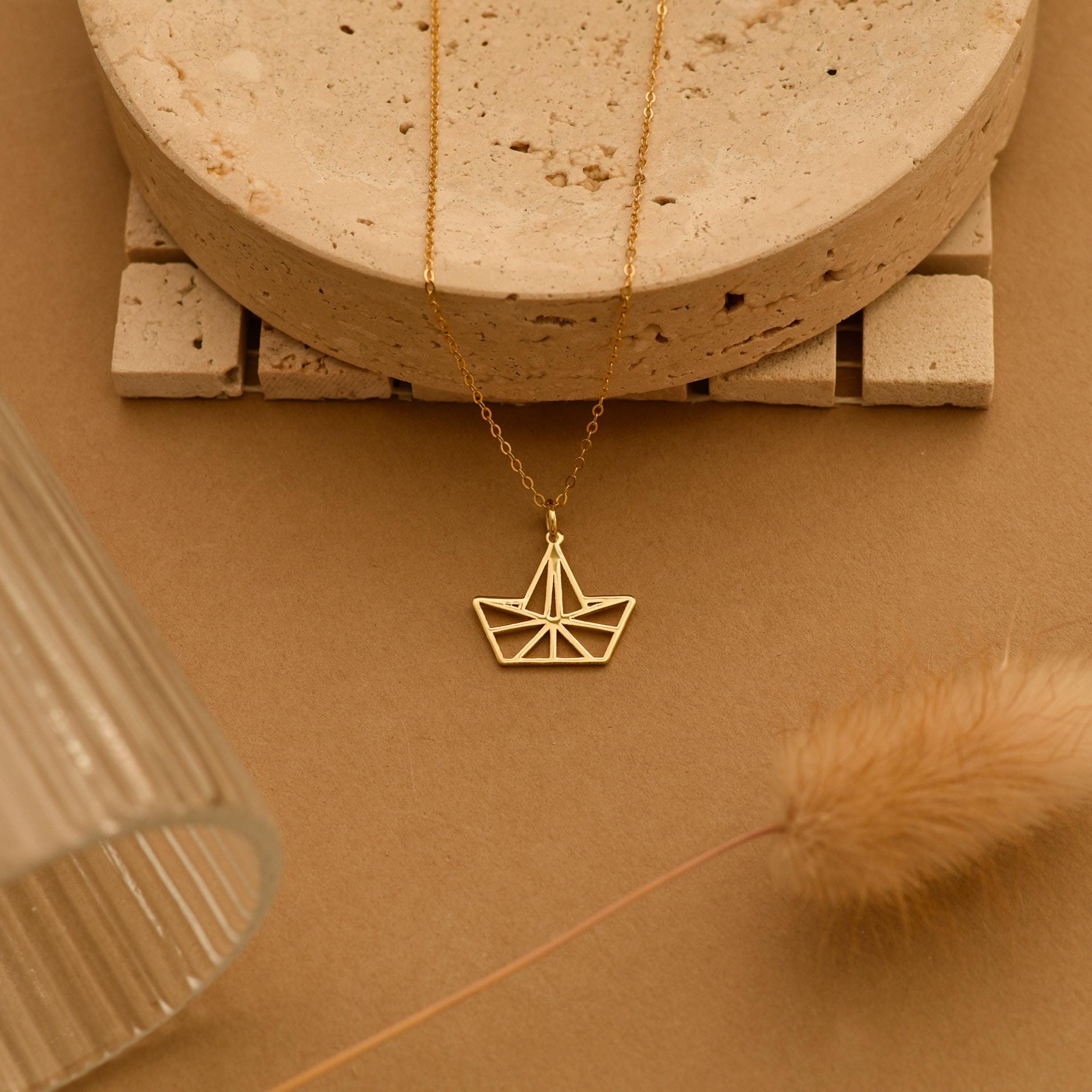 Origami Boat Necklace