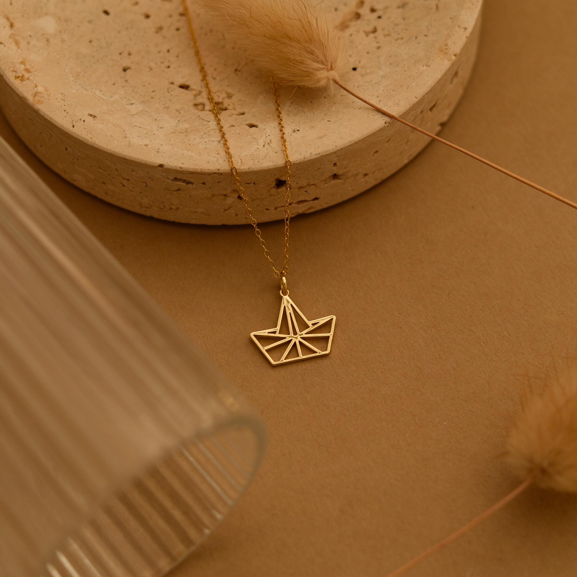 Origami Boat Necklace